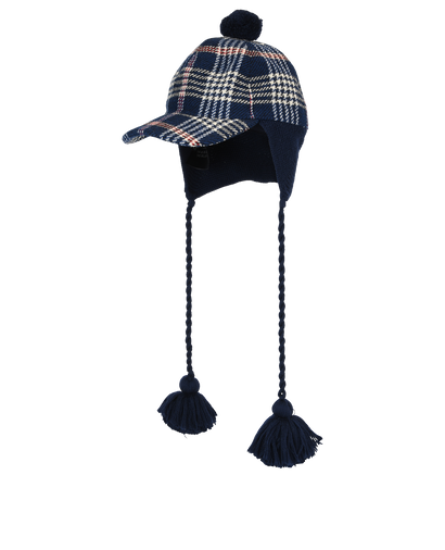 Gucci Plaid Pom-Pom & Tassel Hat, front view